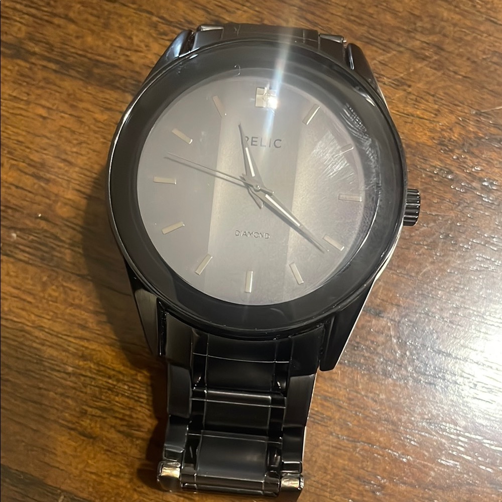 Relic Black Stainless Steel Watch